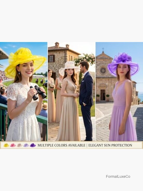 Elegant Organza Fascinator Hat for Church Tea Party Derby Weddings